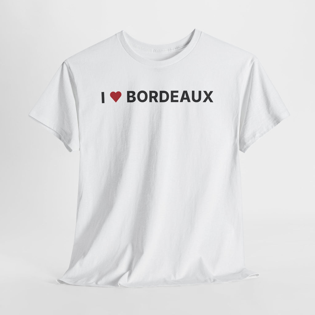 I Love Bordeaux White Tee – Bordeaux France Graphic T-Shirt for Travel & Streetwear