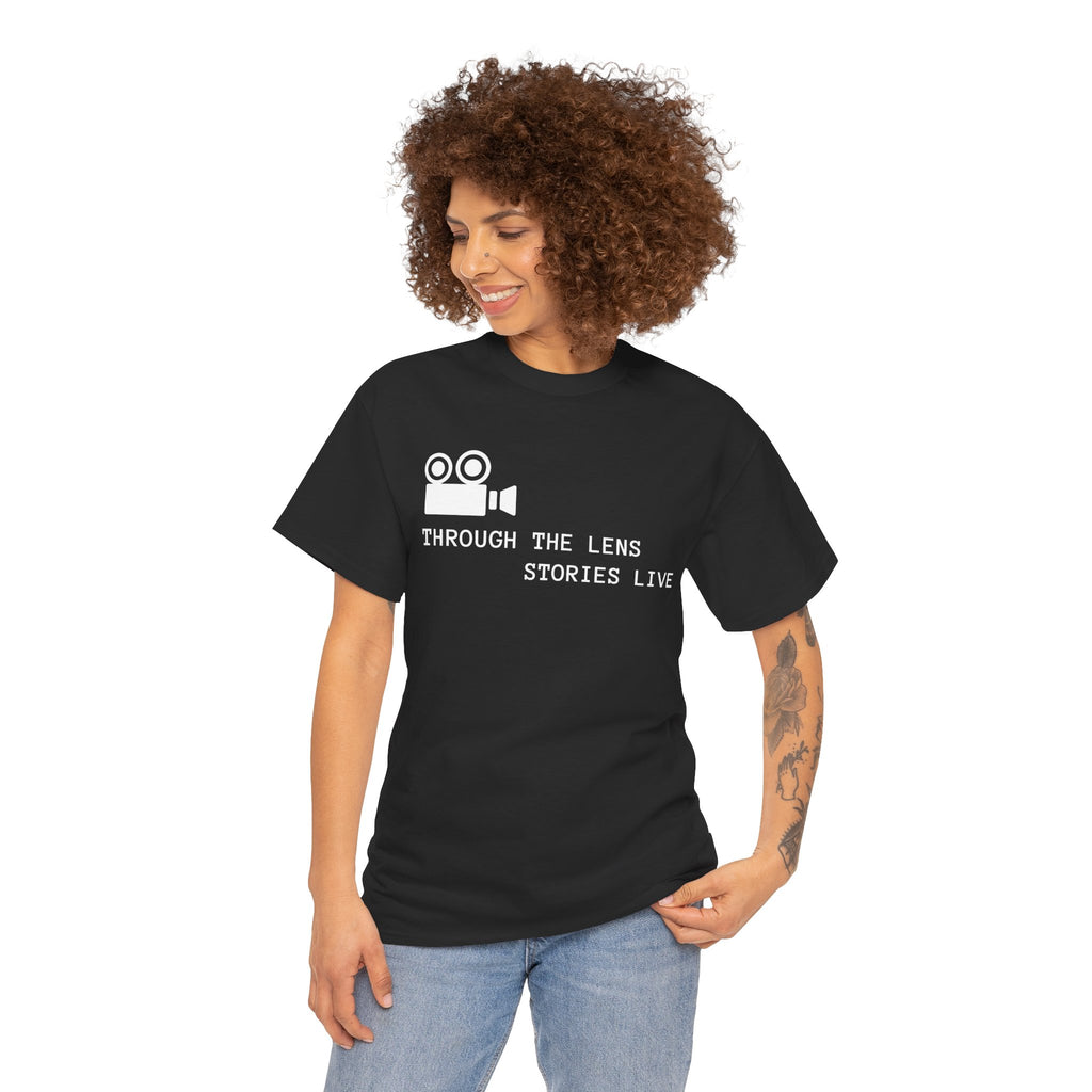 Through the Lens Stories Live T-Shirt – Cinema Inspired Graphic Tee for Film Lovers