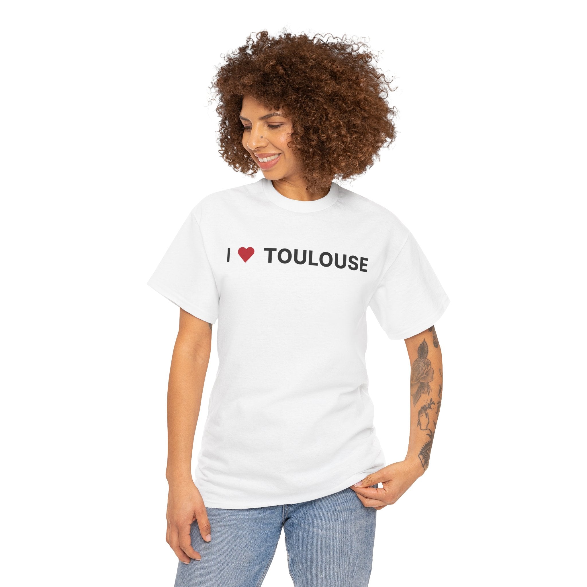 I Love Toulouse White Tee – Toulouse France Graphic T-Shirt for Travel & Streetwear