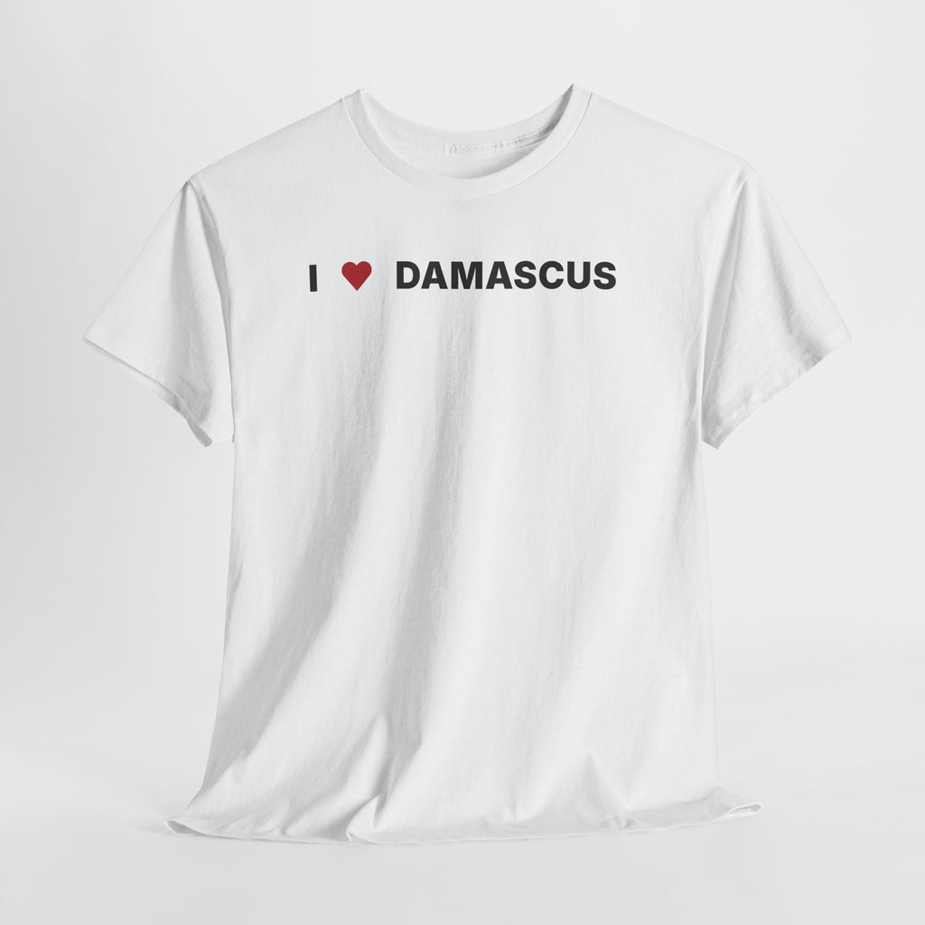 I Love Damascus White Tee – Damascus Syria Graphic T-Shirt for Travel & Streetwear